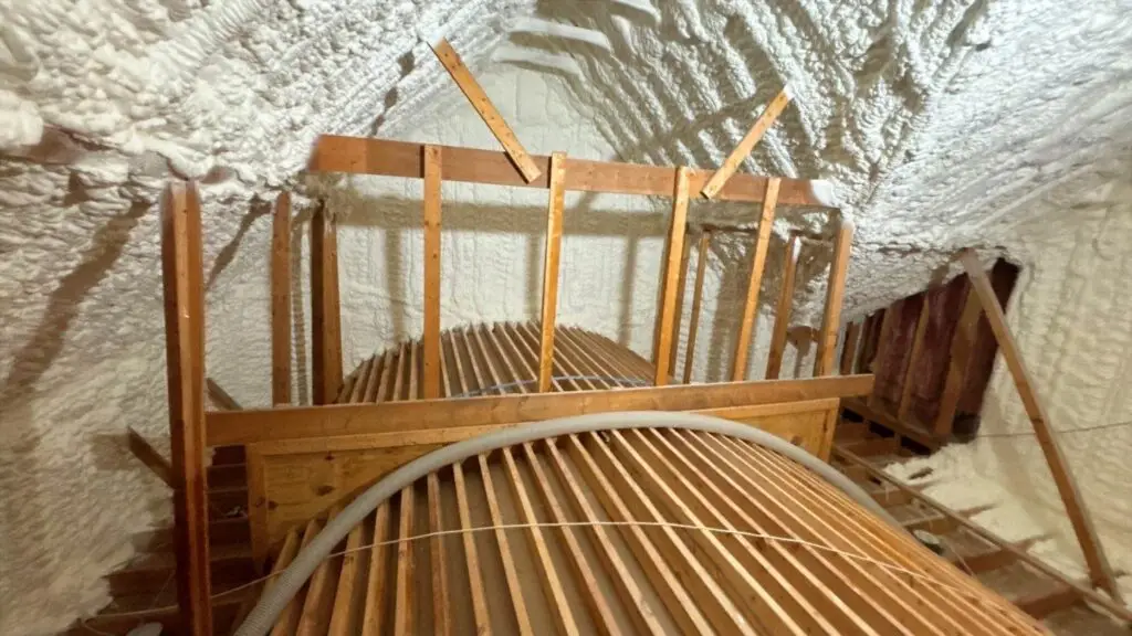 clean spray foam attic
