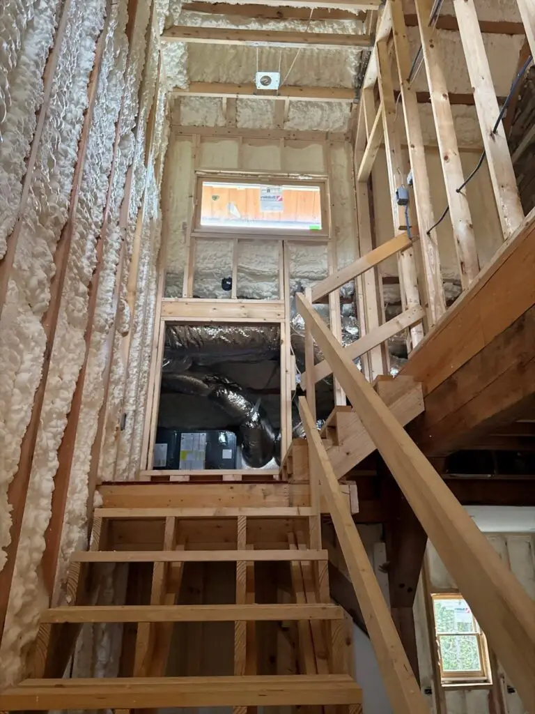 spray foam staircase